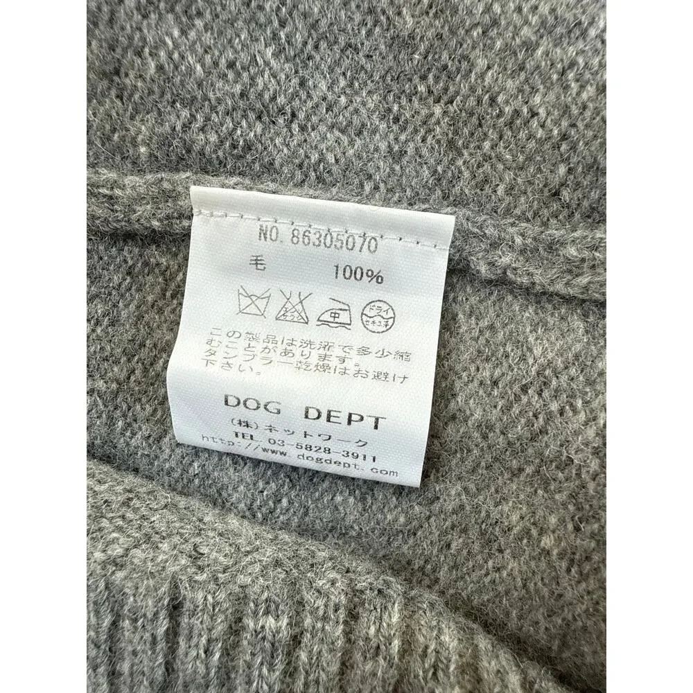 Dog Dept Japan Men's Wool Knit Vest in Gray Size Small